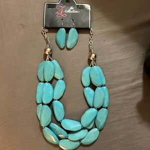 Turquoise Necklace and Earrings